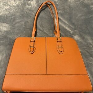 Women’s Tan Laptop Tote Bag - Structured Tech Carry